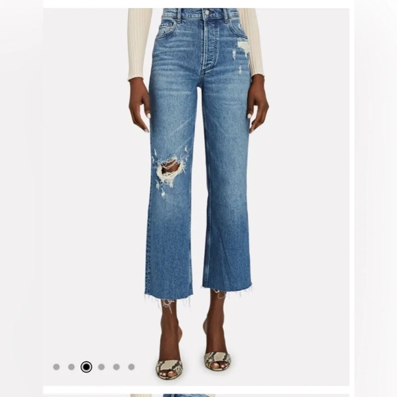 NEW Boyish Mikey distressed High Rise Wide Leg Jeans - Picture 2 of 7